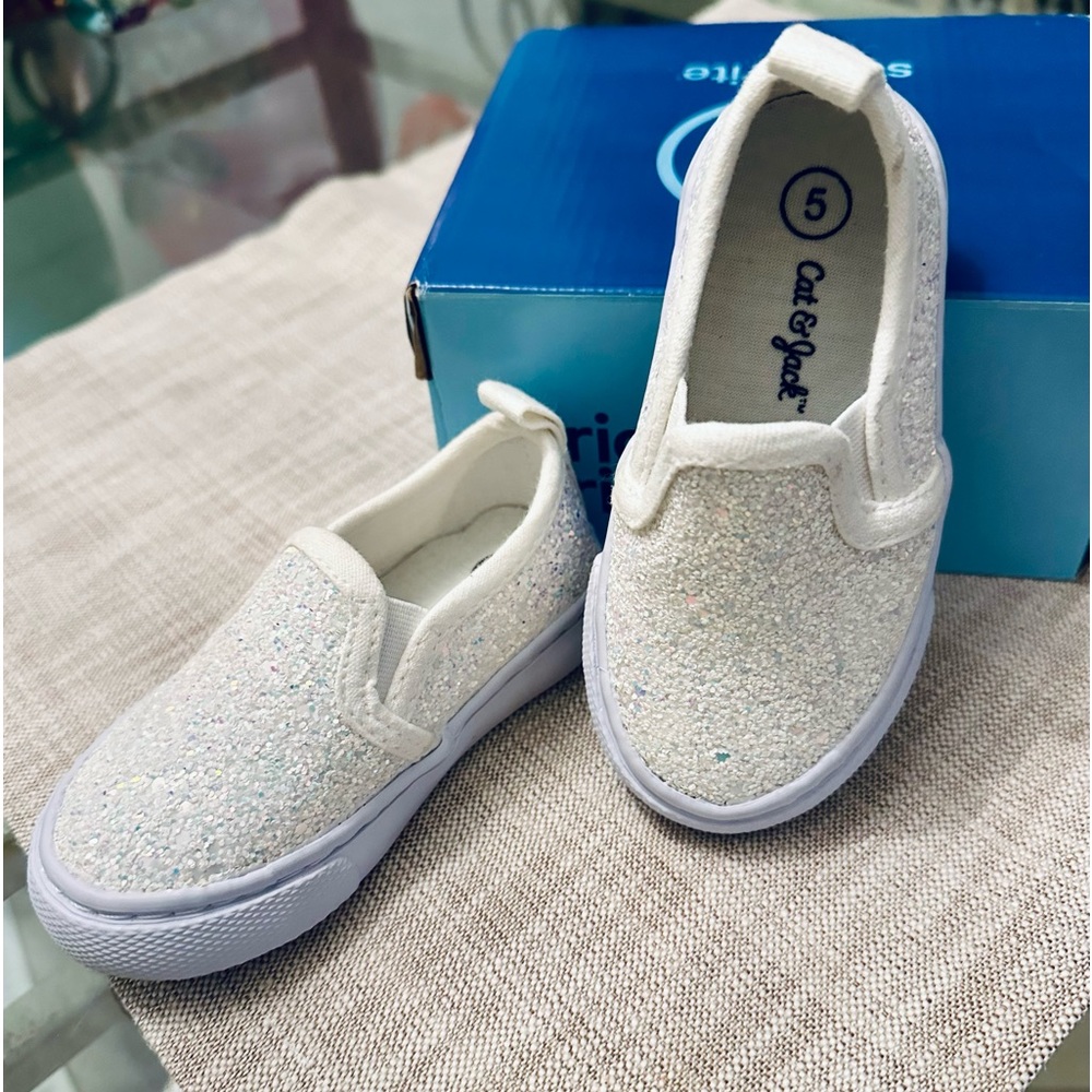 Baby Girl Size 5 Sparkle Slip on Shoes